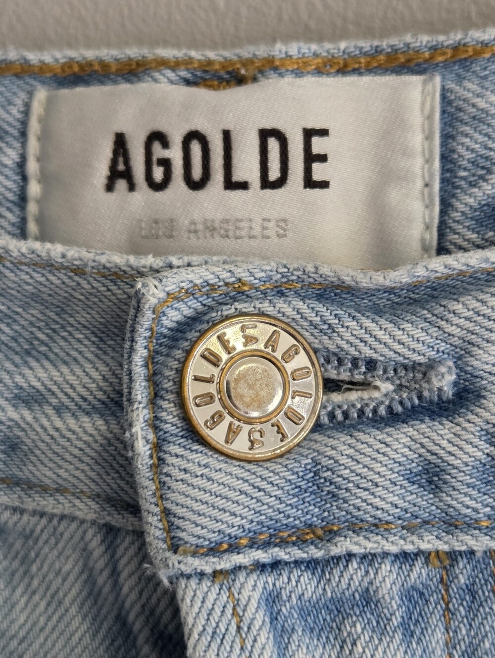 AGOLDE Riley Distressed High Rise Straight Crop Light Wash Denim Size 29 - Picture 7 of 15